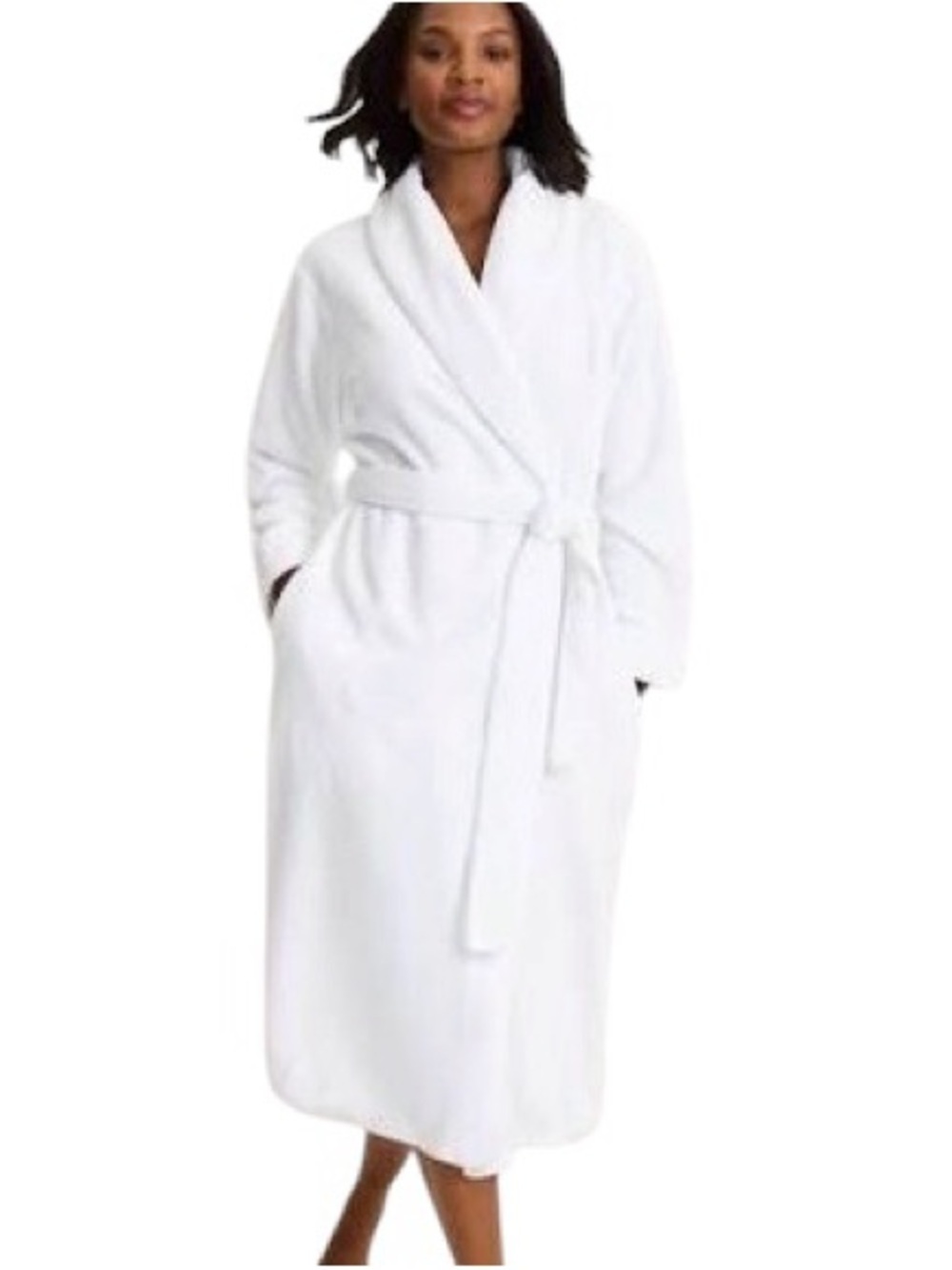 Tommy Bahama White Unisex Plush Belted Robe OS Pockets Leisure Soft Resort Wear - Picture 2 of 8